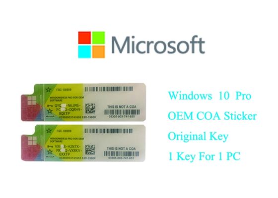 Cina Microsoft windows 10 kunci produk asli 100% Asli Online Aktifkan Multi Bahasa Windows 10 Pro Sticker Lisensi pemasok